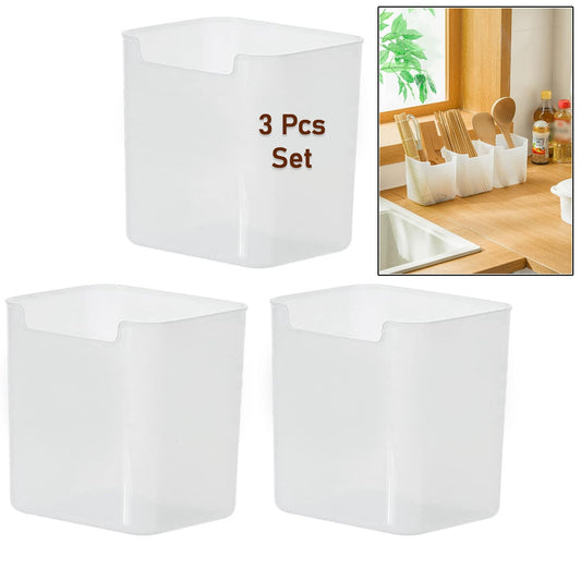3 - Piece Clear Plastic Organizer Tray Set – Versatile Storage Solution - Chestore