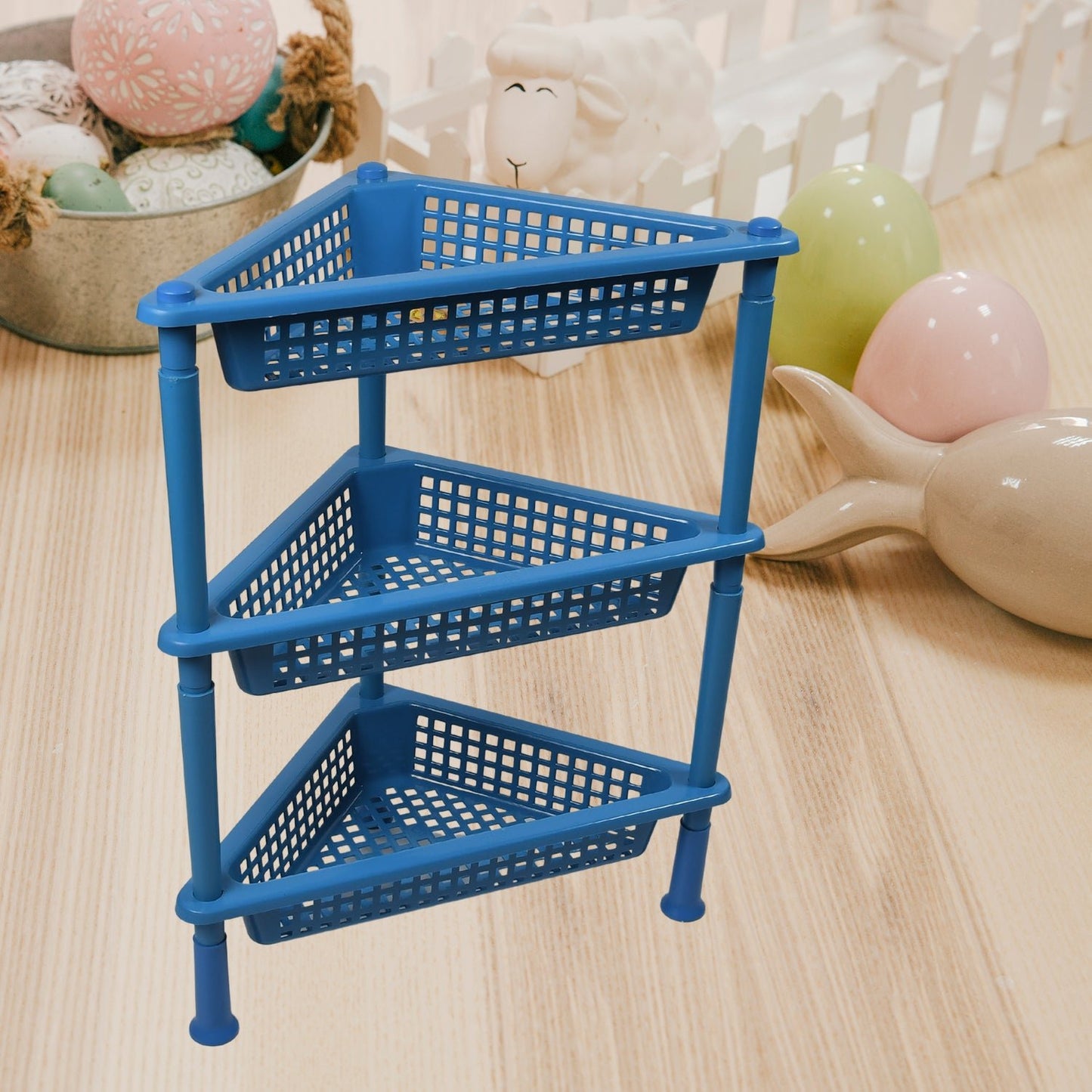 3 - Tier Triangle Storage Rack – Plastic Shelf for Home & Office - Chestore