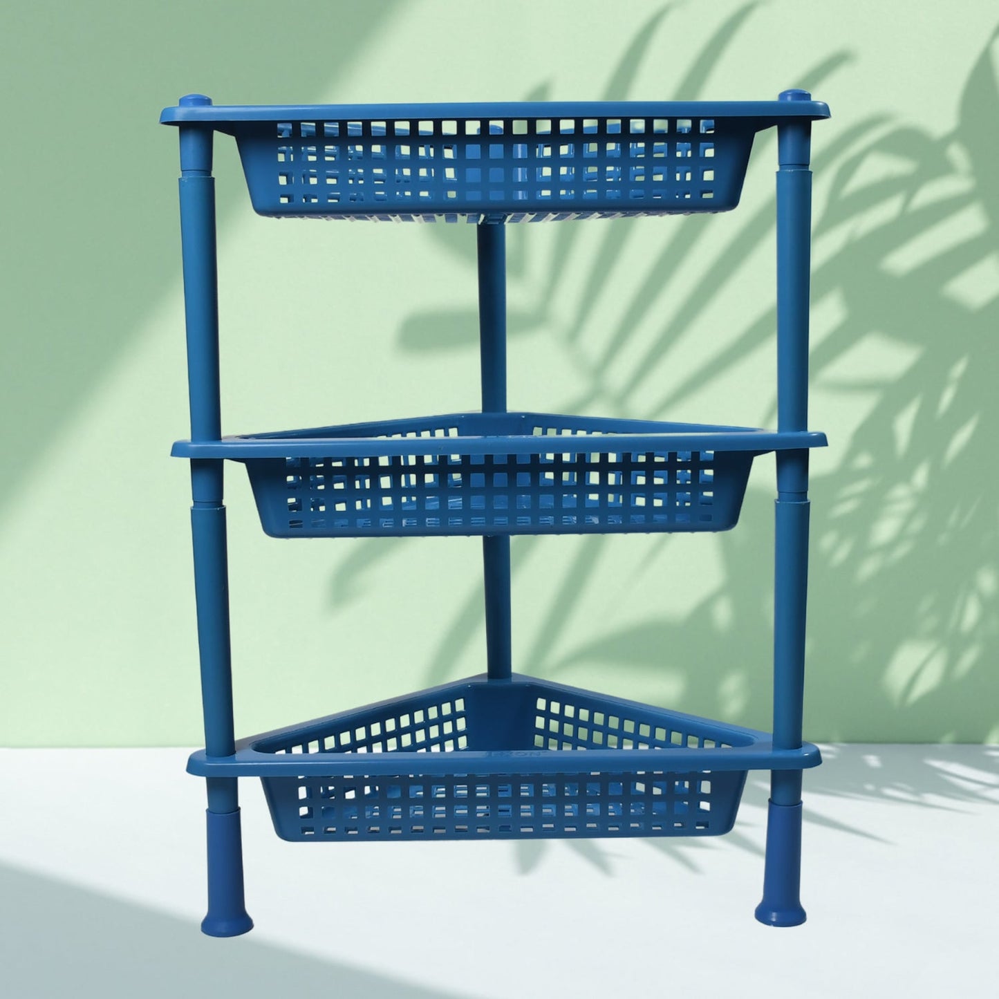 3 - Tier Triangle Storage Rack – Plastic Shelf for Home & Office - Chestore