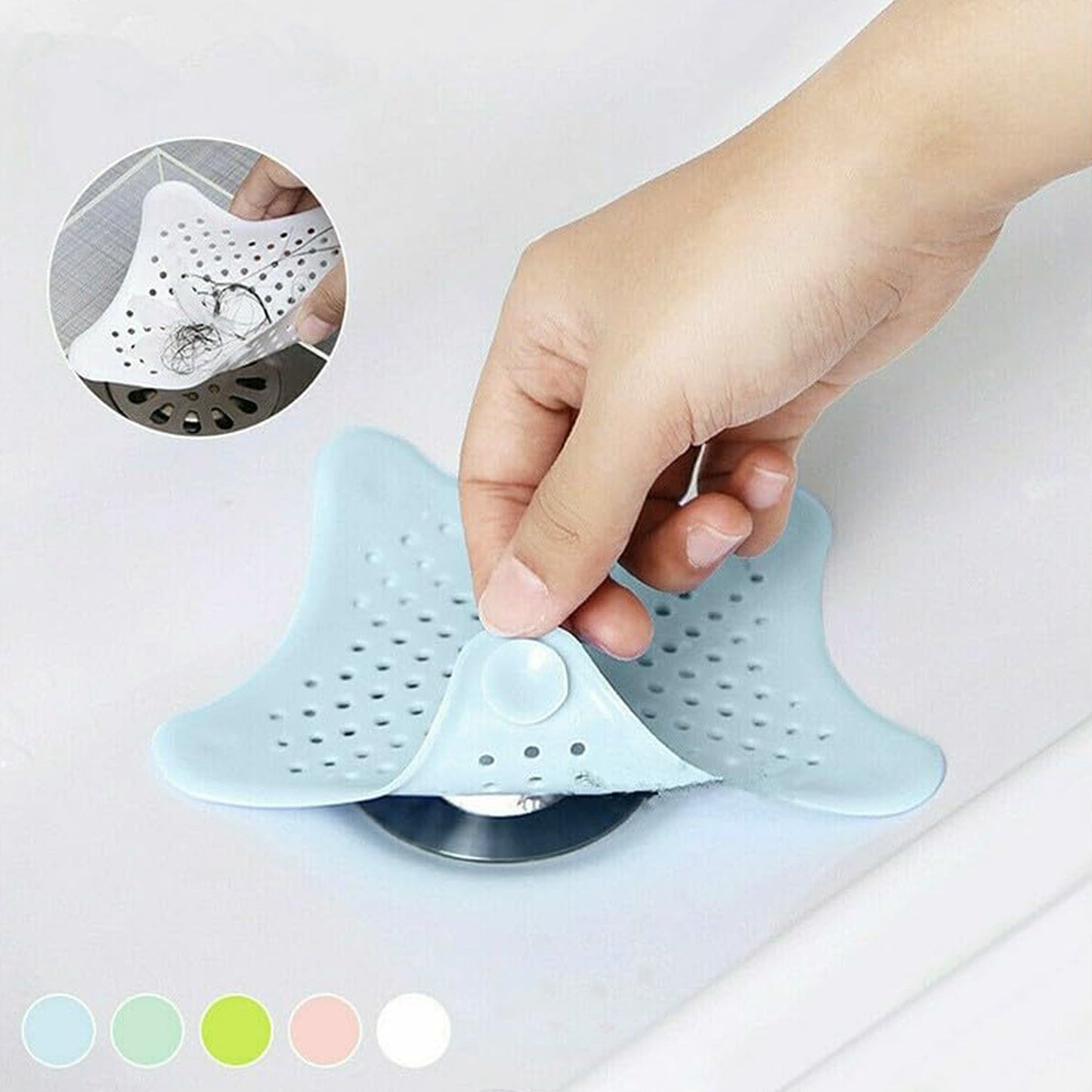 Star-Shaped Suction Cup Sink Drain Strainer | Hair Stopper & Filter for Kitchen & Bathroom (1 PC)