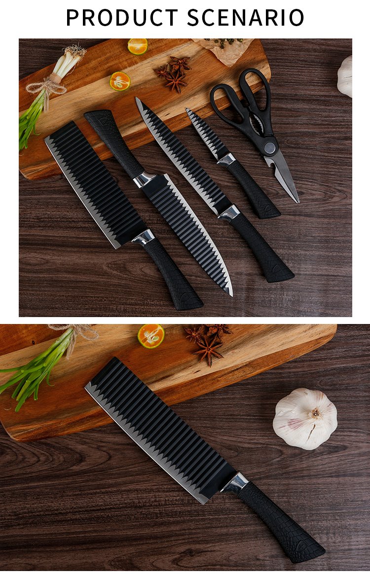 6-Piece Stainless Steel Knife Set – Includes Chef Knife, Peeler & Scissors 🔪✨🍽️