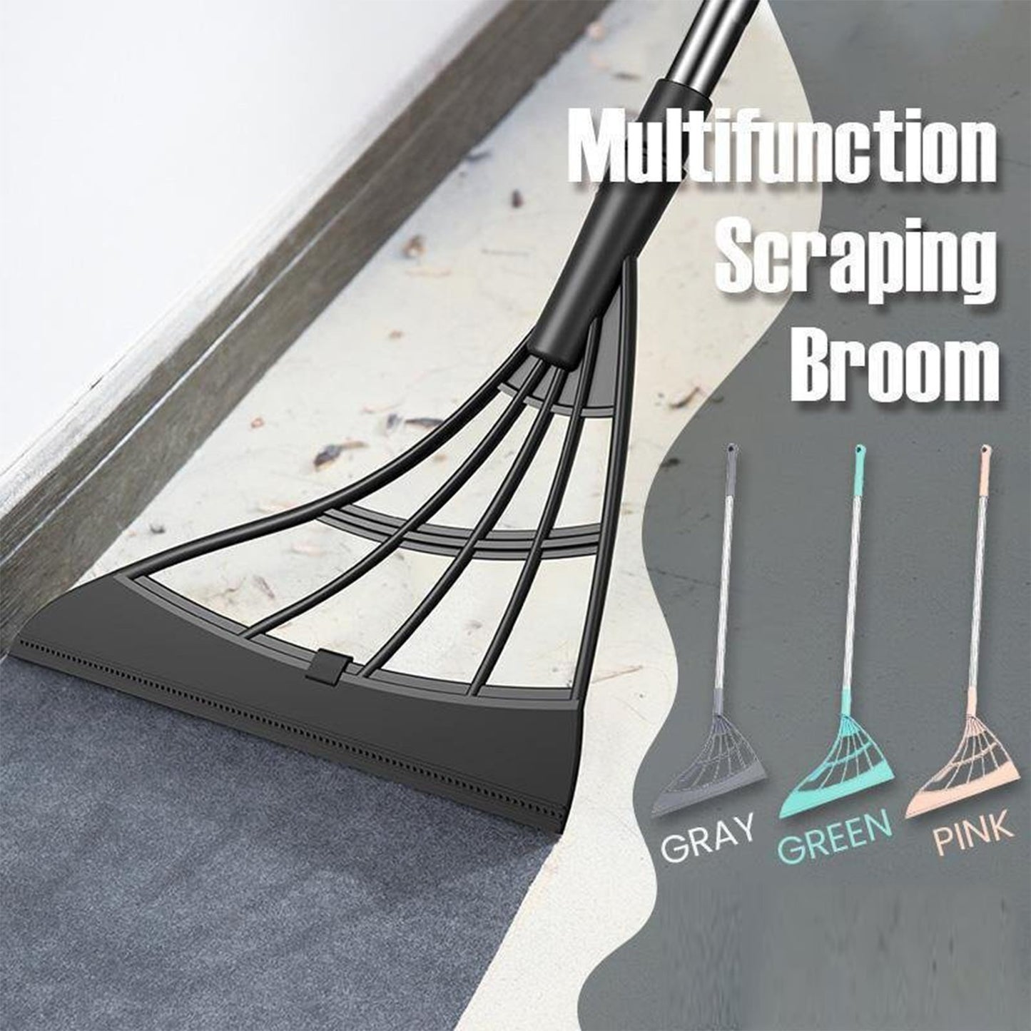 Durable Eco-Friendly Broom with Scraper | Efficient Floor Cleaning Tool