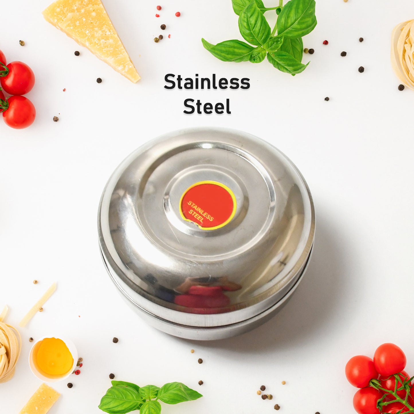 Stainless Steel Round Tiffin Box – Multi-Purpose Lunch Box for Kids & Adults 🎒🍱✨