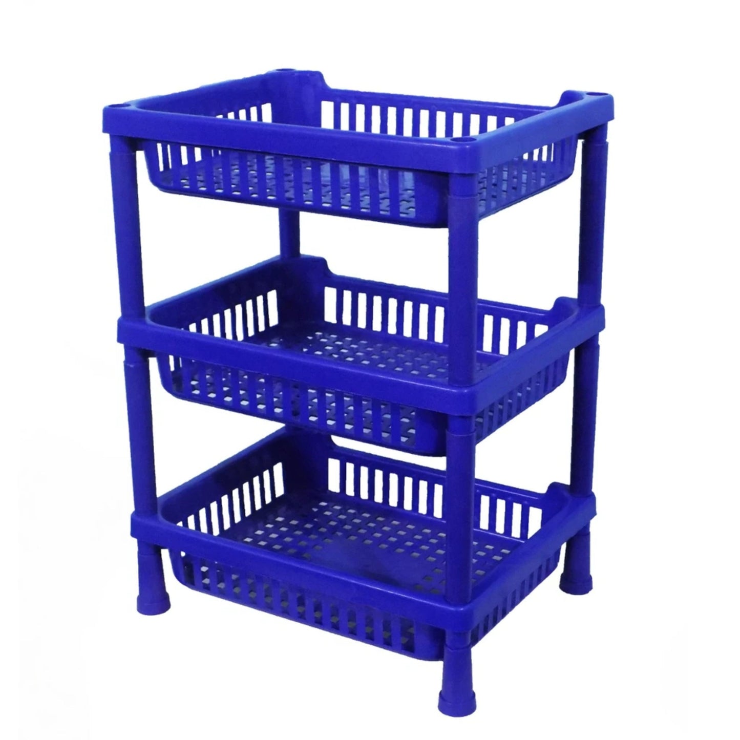 Multipurpose Plastic Storage Rack Organizer | 3-Piece Set for Kitchen, Bathroom & Home