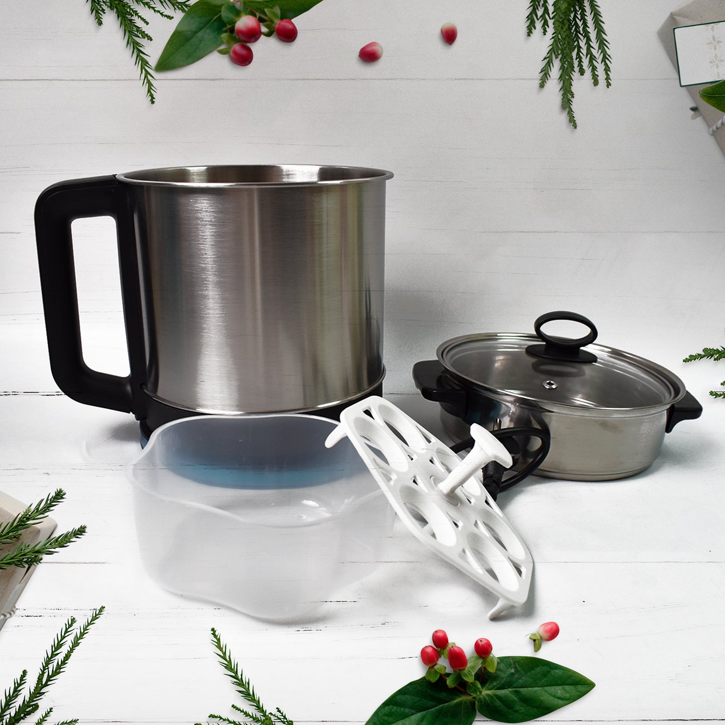 🍲 Stainless Steel Electric Soup Pot with Lid – Multi-Cooker Kettle (800W, 2.5L)