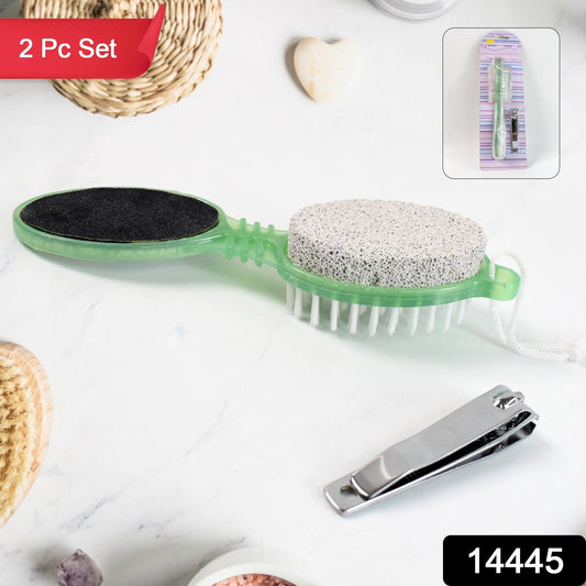 5 - in - 1 Pedicure Tool | Foot Scrubber, Nail Cutter, Foot File & Brush for Smooth Feet - Chestore
