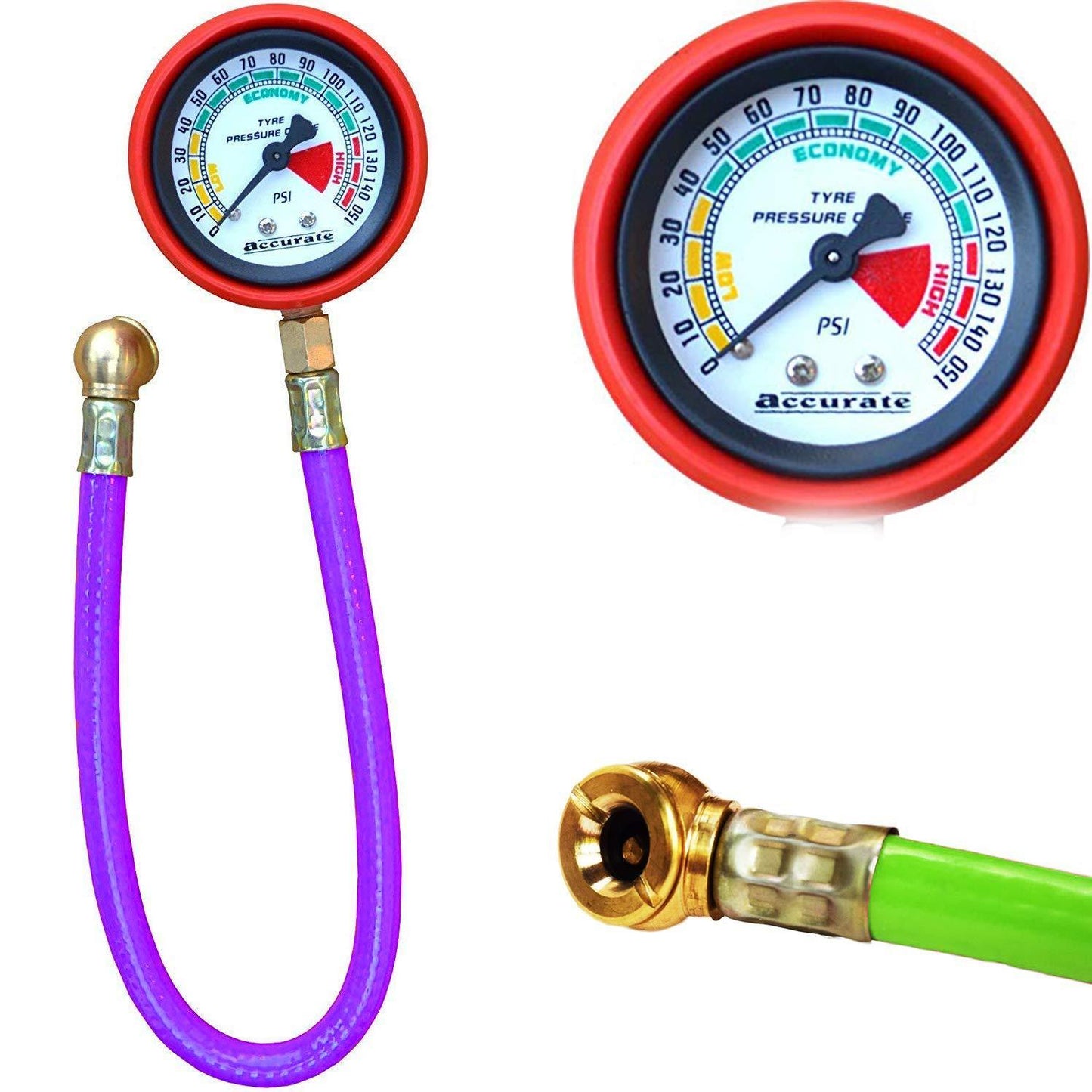 🔧 Heavy Duty Tire Inflator Gauge Air Compressor Accessory – Precision Inflation for Cars, Bikes & More