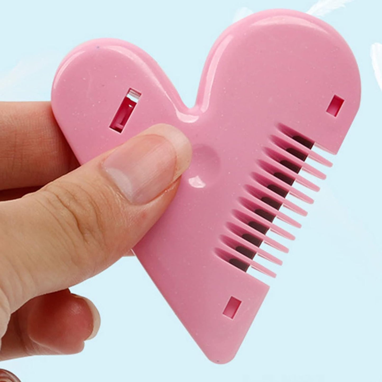 Heart-Shaped Baby Hair Cutting Scissors – Lightweight, Portable & Safe for Girls | Double-Edge Stainless Steel
