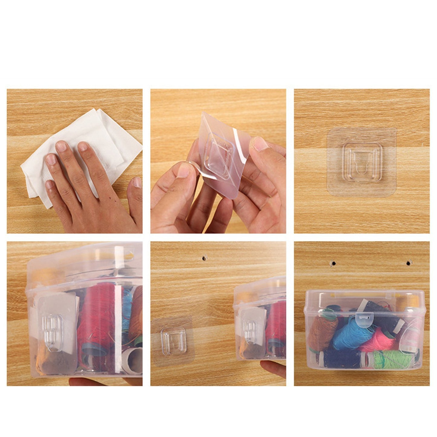 🧩 Adhesive Plastic Wall Hooks (1 Pair) – Strong, Sleek & Super Handy!