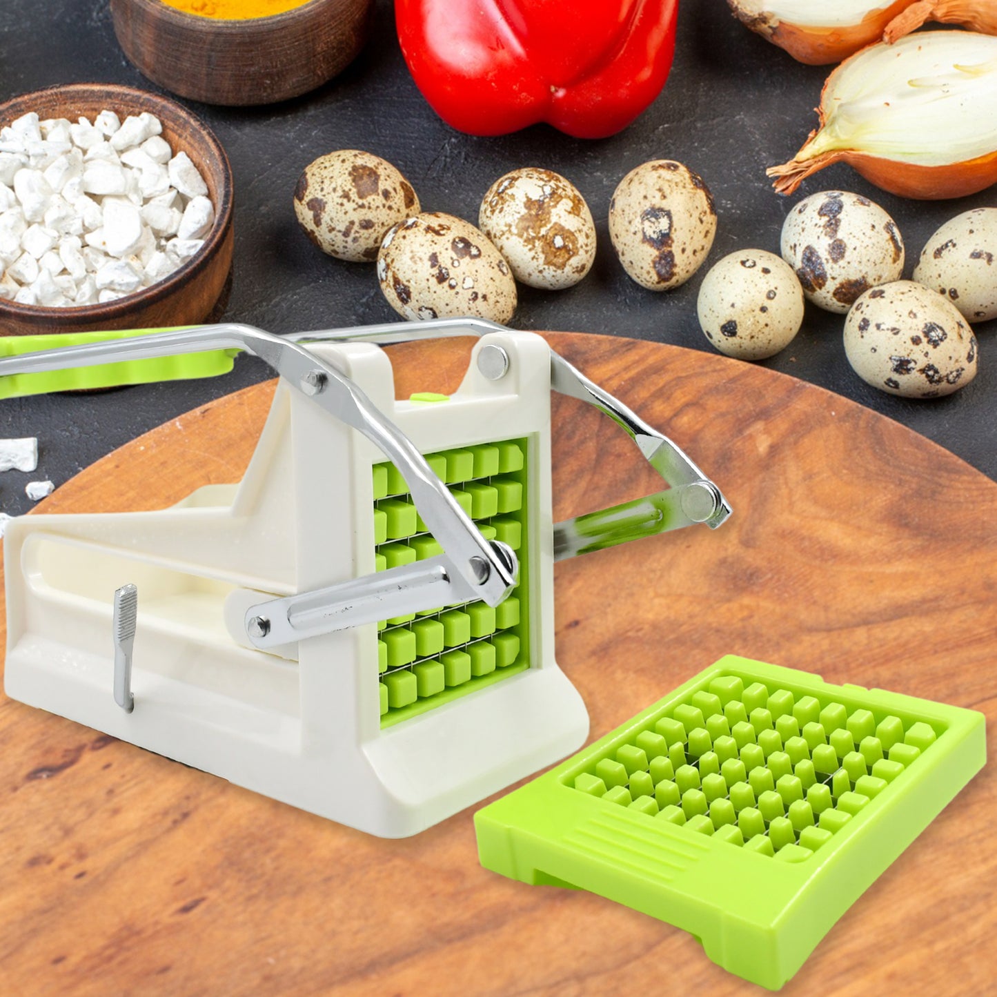 French Fry Cutter | Stainless Steel Vegetable & Potato Cutter for Fries, Carrots, Onions & More
