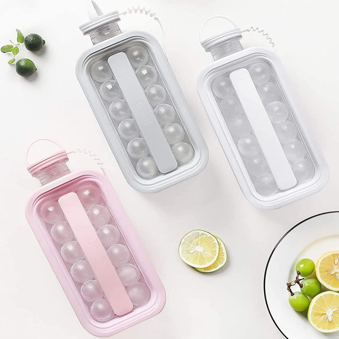 2-in-1 Ice Ball Maker – 17 Round Ice Cube Tray & Portable Storage ❄️🧊