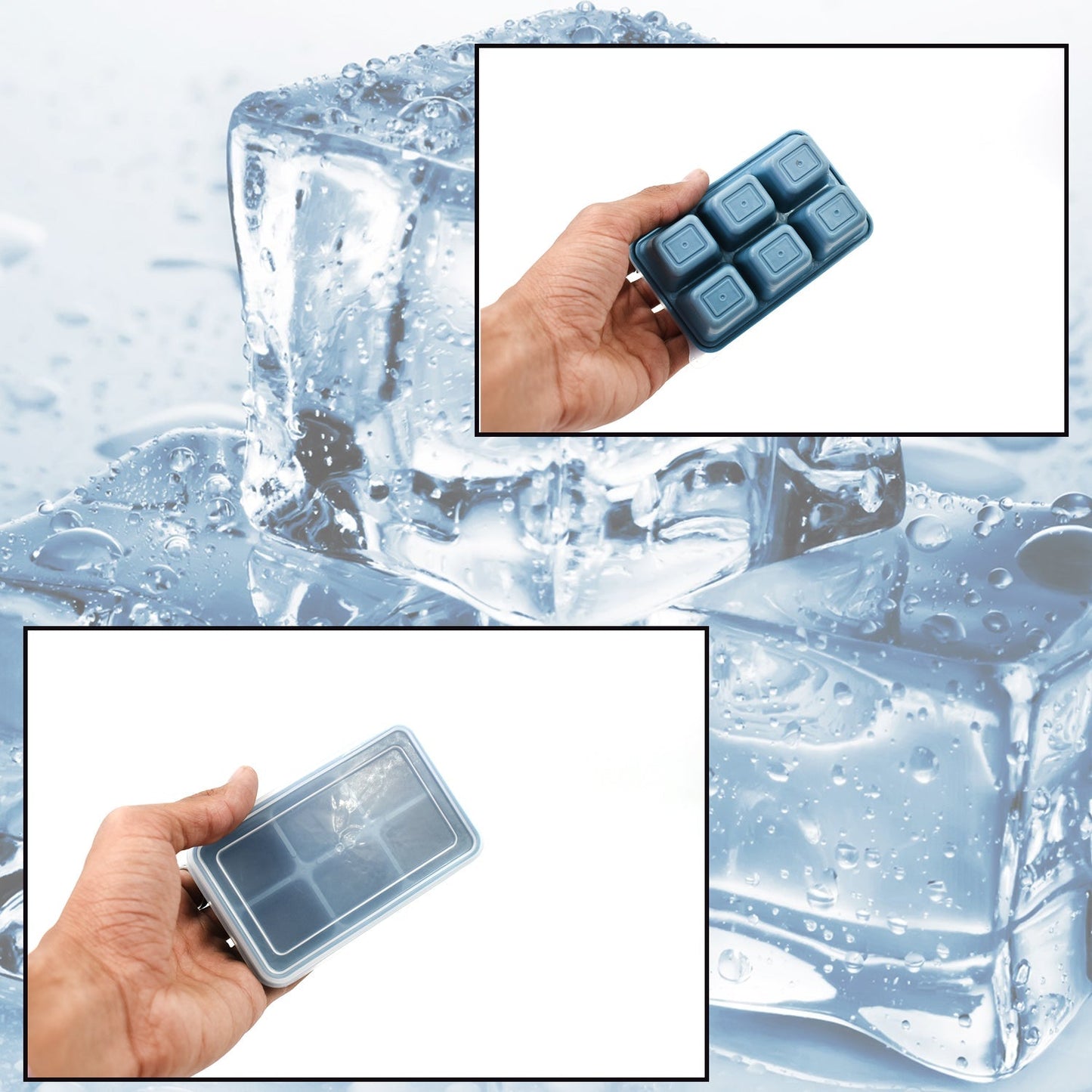 6 - Grid Silicone Ice Cube Tray – Flexible & Reusable - Chestore