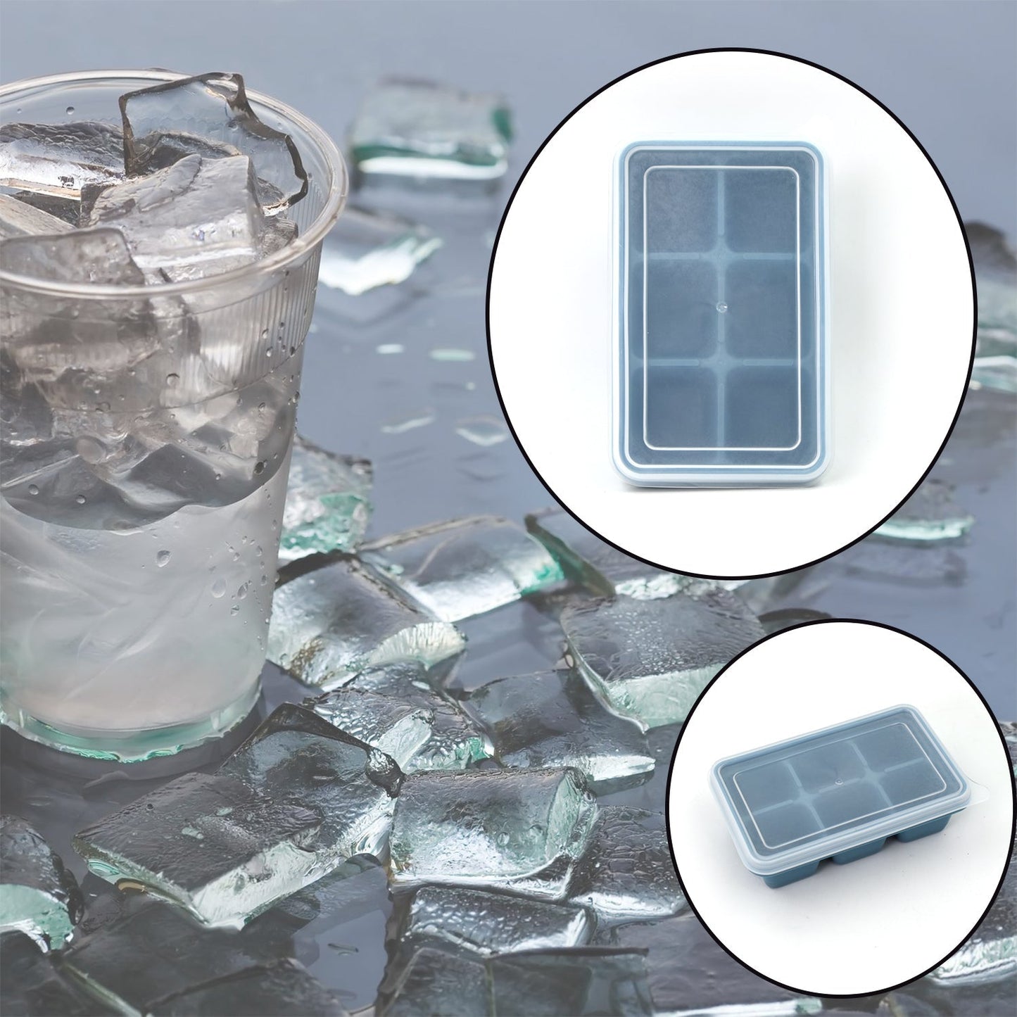 6 - Grid Silicone Ice Cube Tray – Flexible & Reusable - Chestore