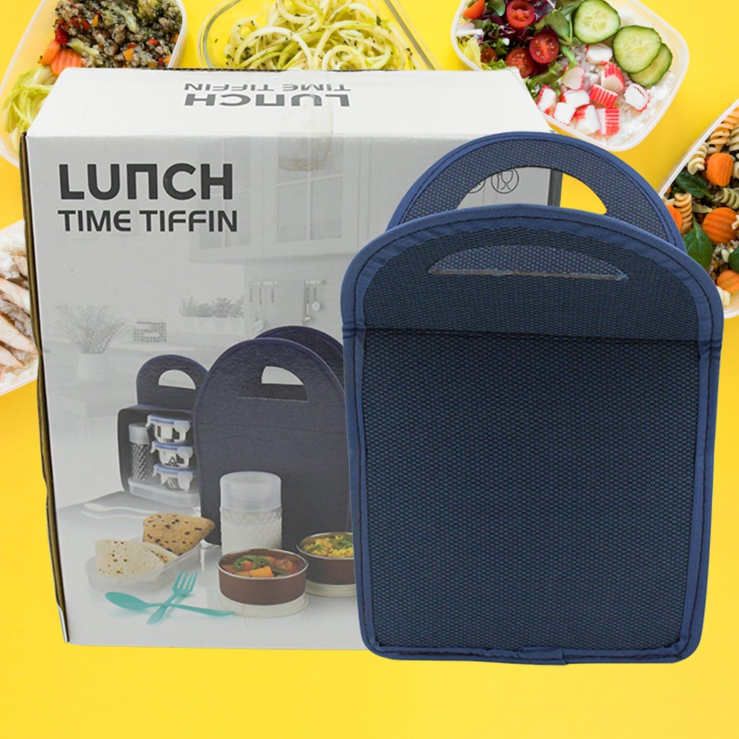 6 - in - 1 Tiffin Lunch Box Set – Leak - Proof, Microwave Safe, with Bag & Bottle - Chestore
