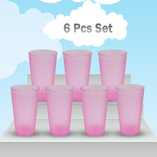 6 Pcs Large Plastic Glass Set 300ml – Durable & Multi - Purpose - Chestore