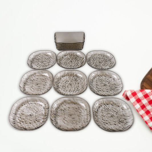 10-Piece Plastic Dinner Plates & Skewer Bone Plate Set – Durable & Reusable