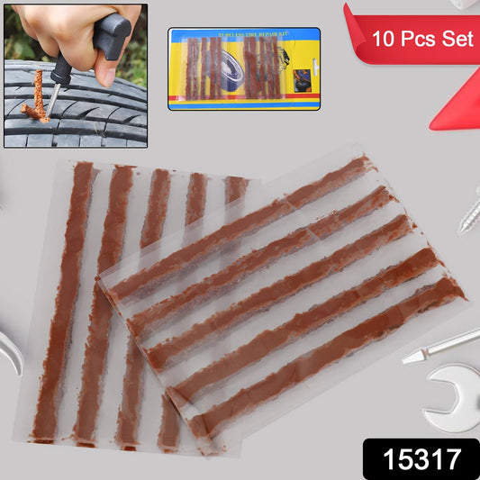 🚗 Tire Repair Strings – Rubber Strips for Cars & Bikes (10 Pcs Set)