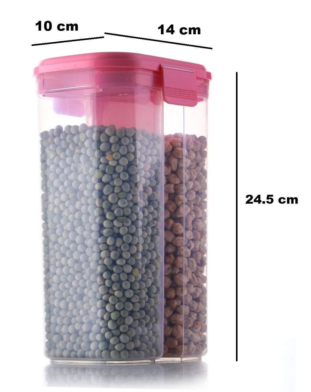 2L Airtight Food & Grain Storage Container – Transparent & Dual Section