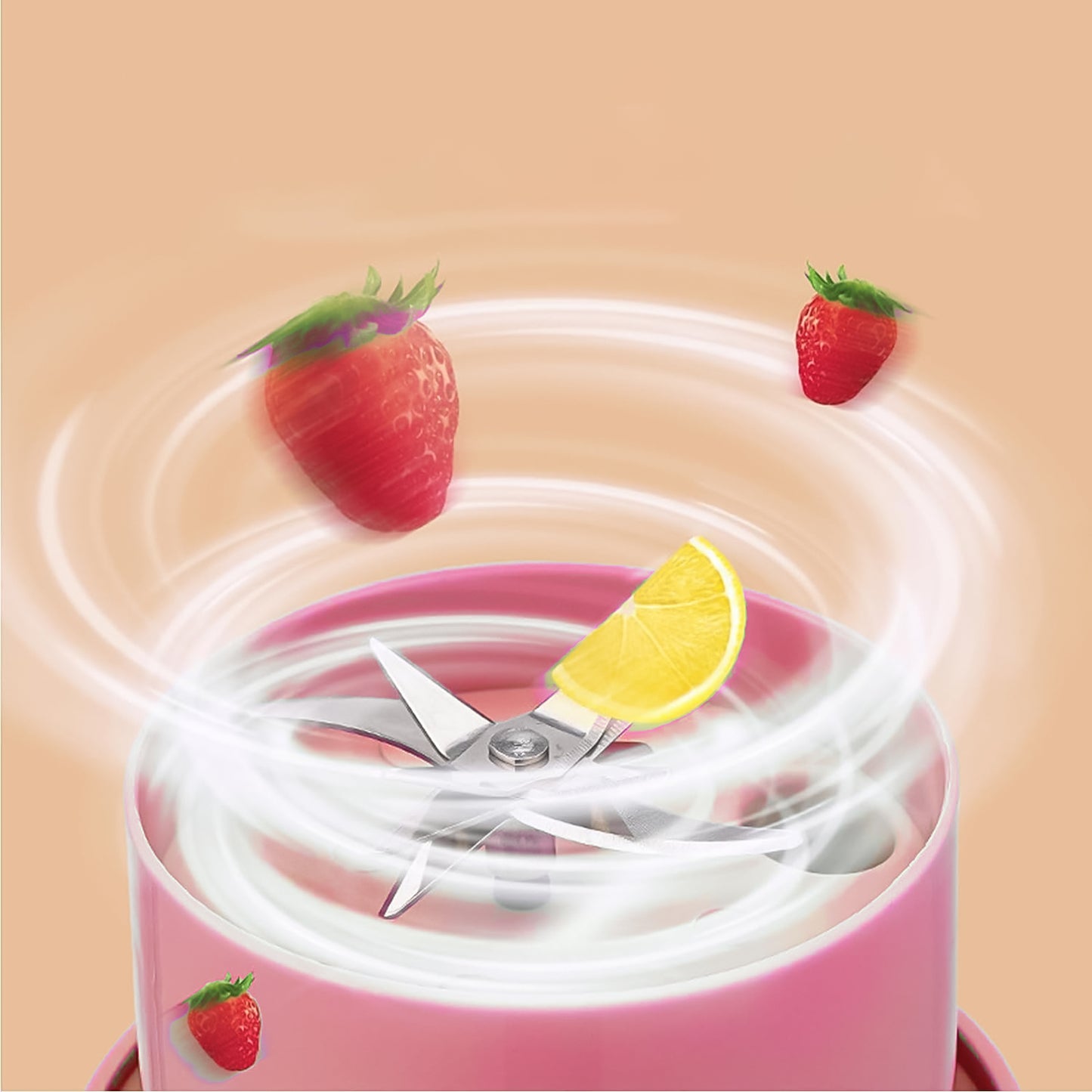 Portable Crusher Juicer | USB Rechargeable 6-Blade Blender (420ml)