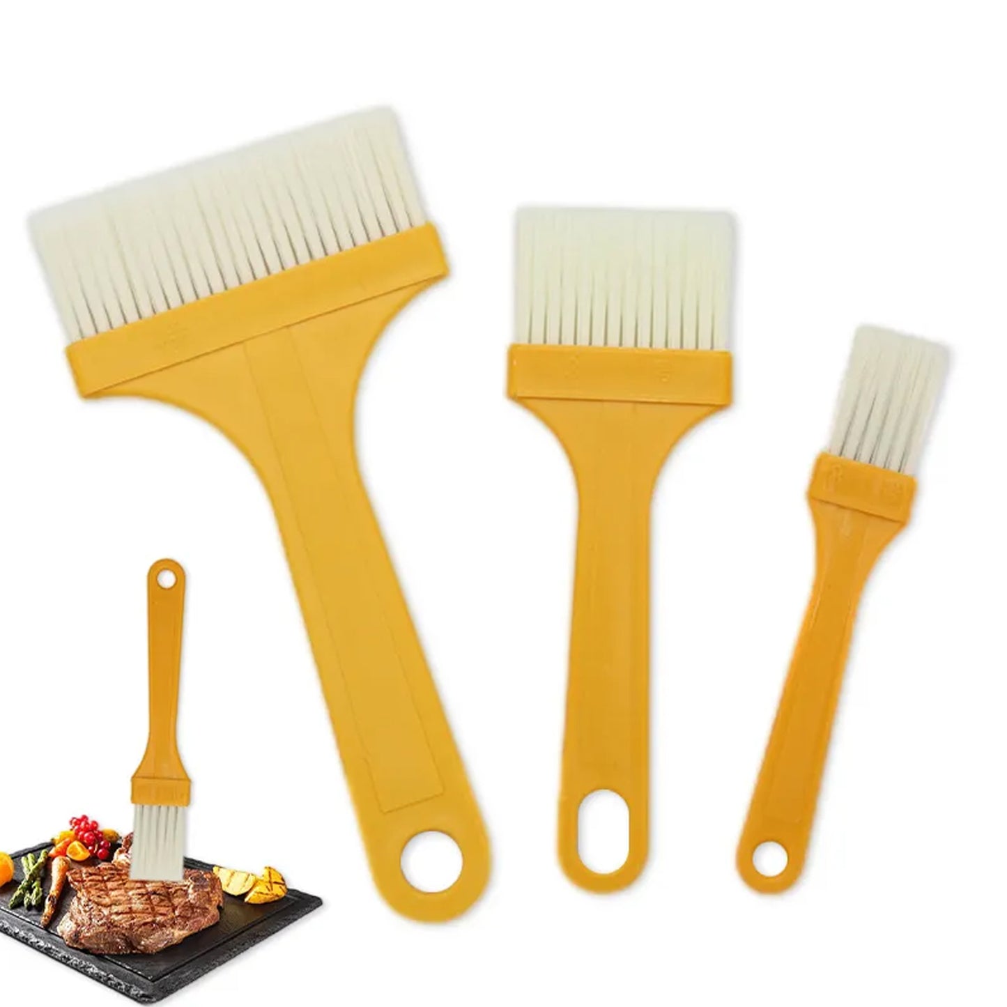 🍗 Multifunction Basting & Pastry Brush Set – 3 Pcs