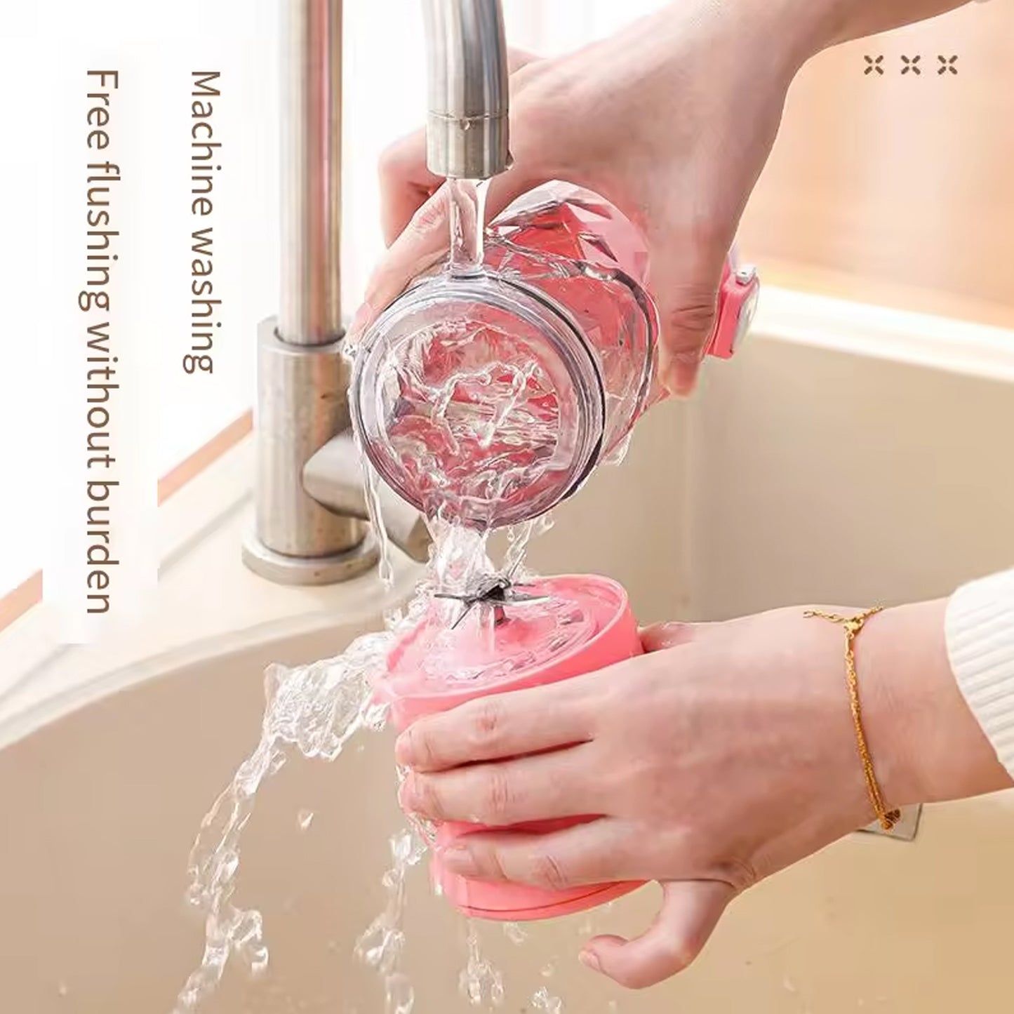 Electric Crusher Juicer with Multicolor Light | 8-Blade, 600ml Juicer