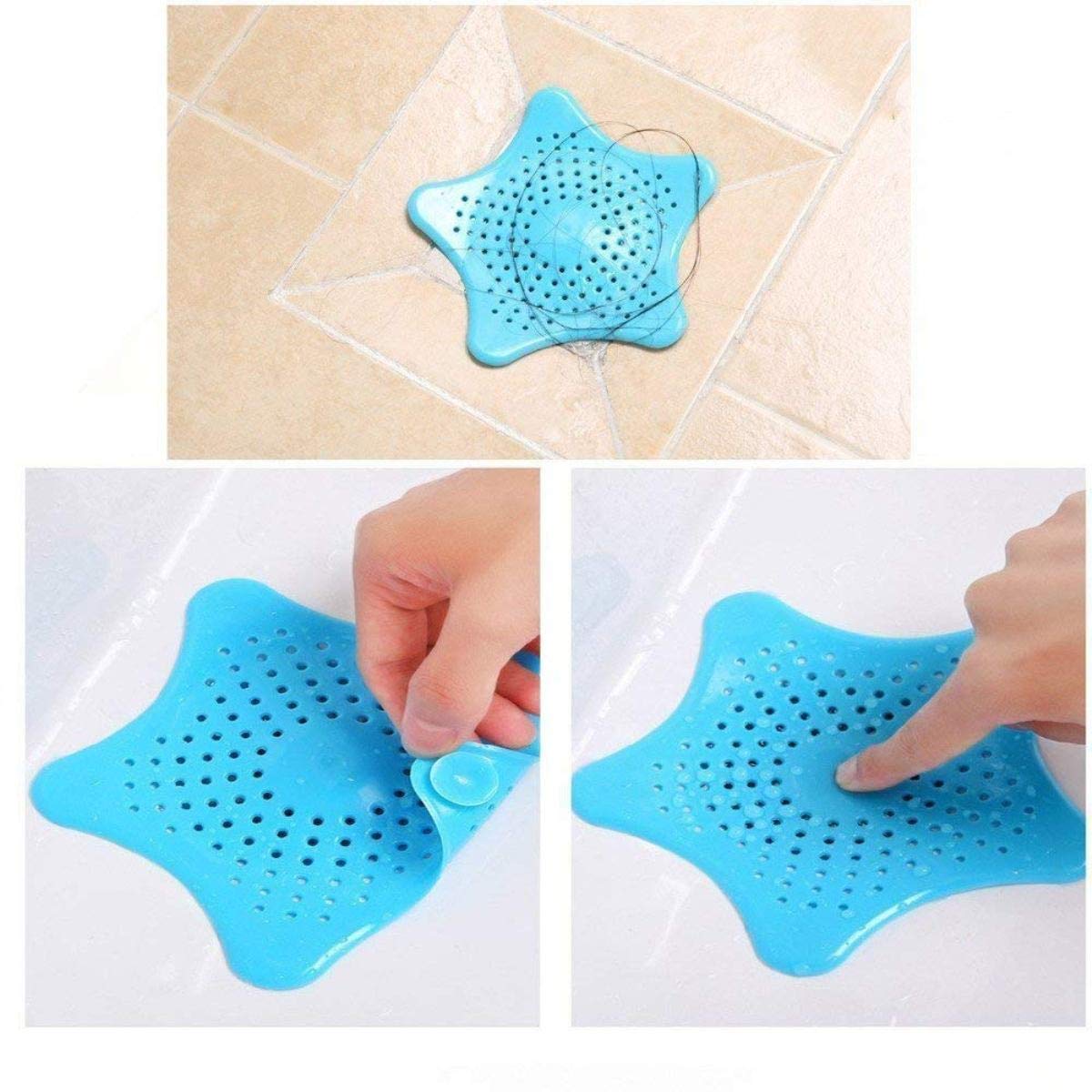 Silicone Star-Shaped Sink Filter | Bathroom Hair Catcher & Drain Strainer for Basin