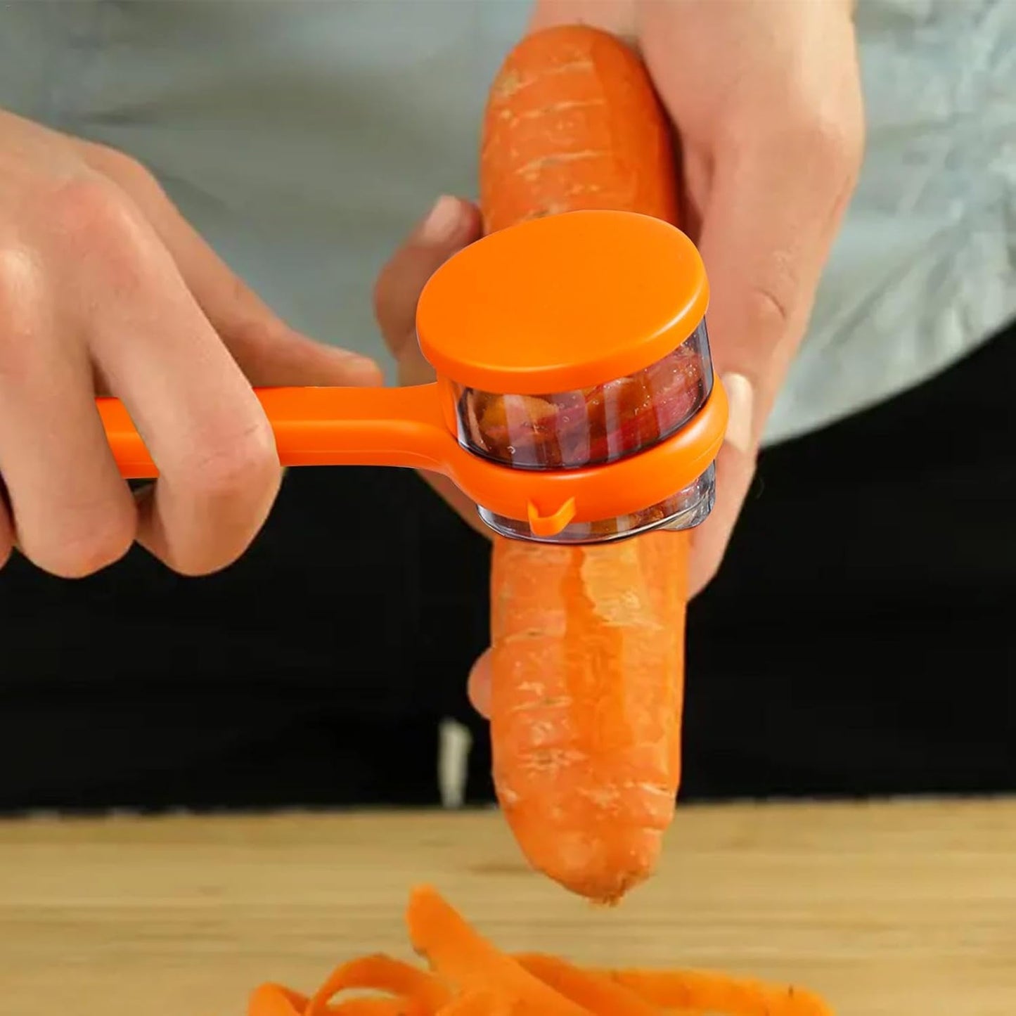 Stainless Steel Peeler with Container – Mess-Free Vegetable & Fruit Peeling