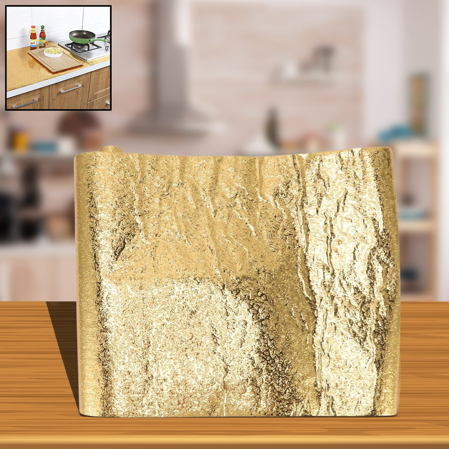 Oil-Proof Waterproof Sticker | Self-Adhesive Aluminum Foil Wallpaper (60 cm x 2 m)