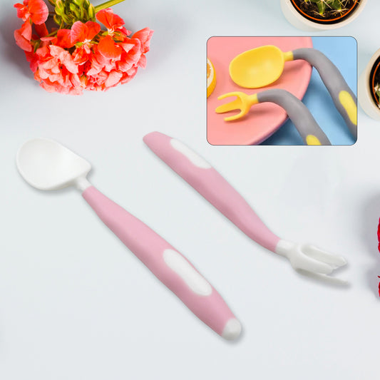 Silicone Bendable Kids Feeding Spoons & Forks | Toddler Utensils with Travel Case (2-Pc Set)