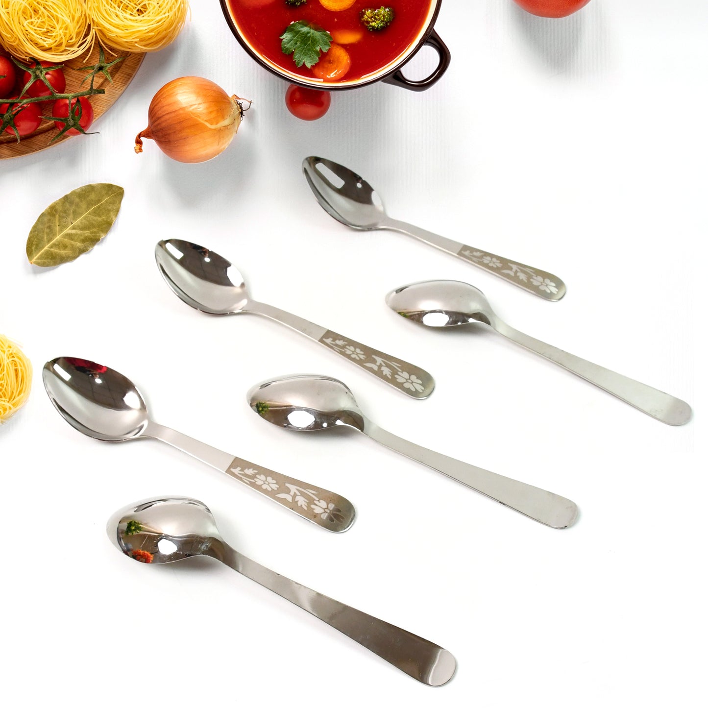 Stainless Steel Table Spoons – Set of 6 | Durable & Elegant 🍽️✨