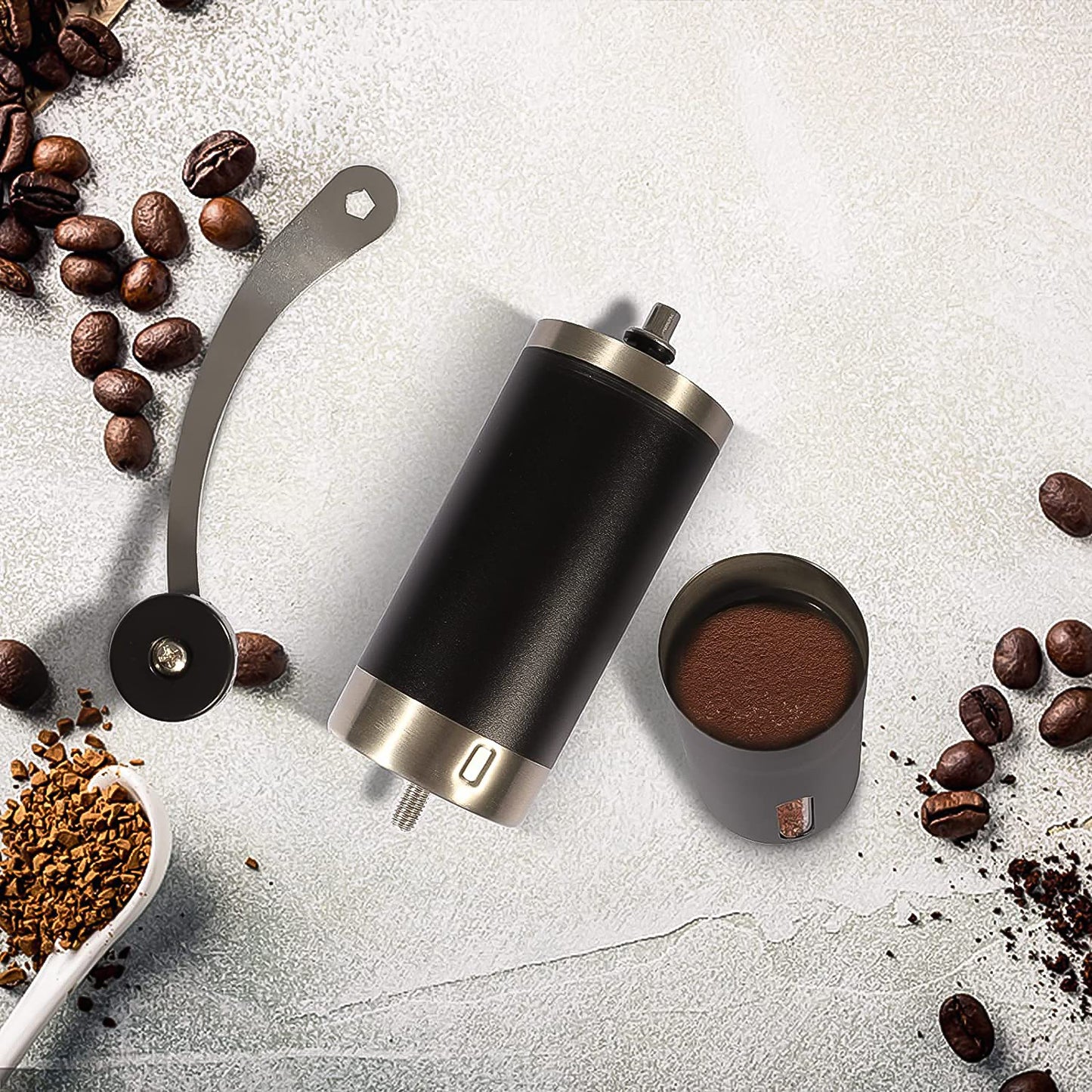 ☕ Portable Stainless Steel Manual Coffee Grinder – 1 Pc