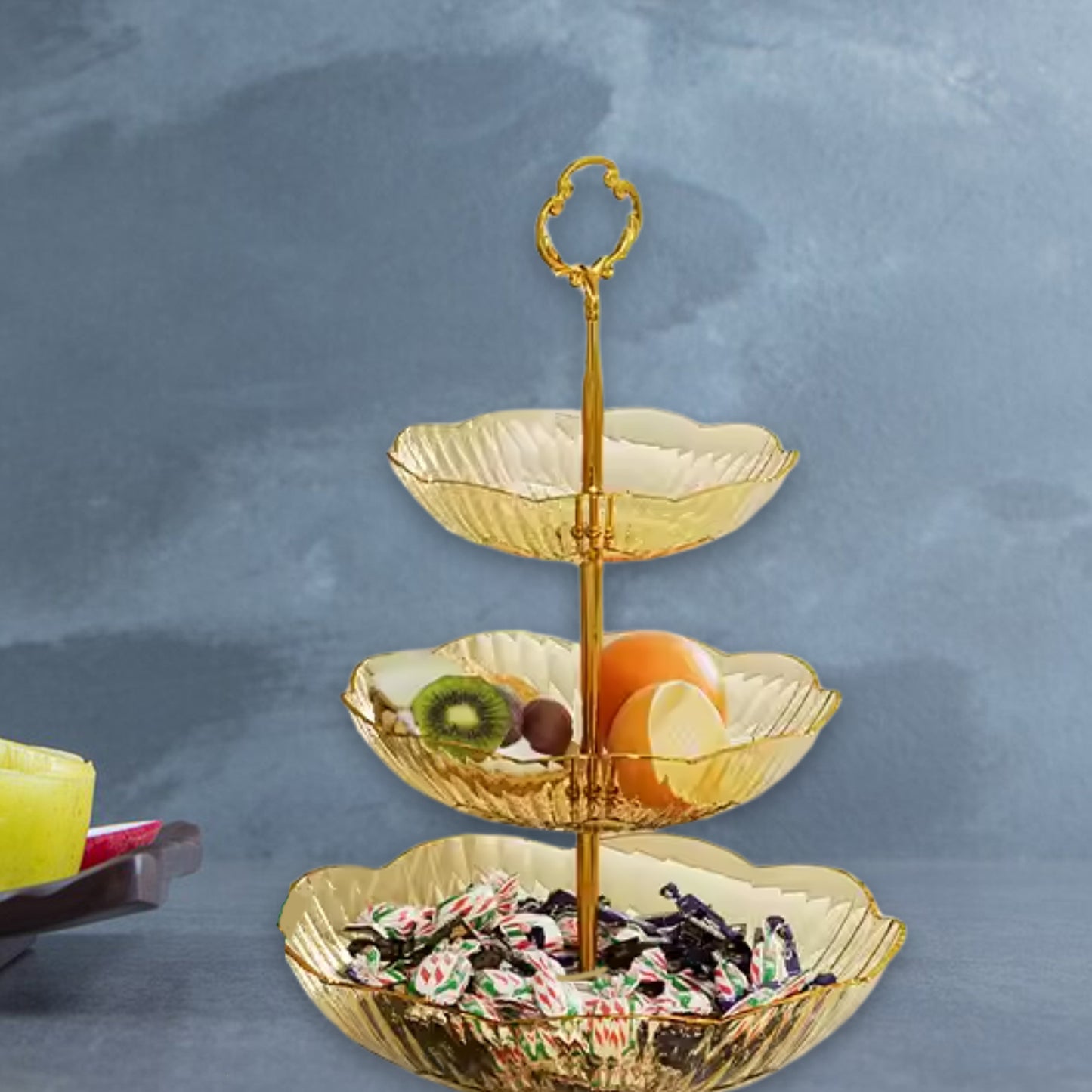 3-Layer Snack Rack Basket Stand Holder - Space-Saving Organizer