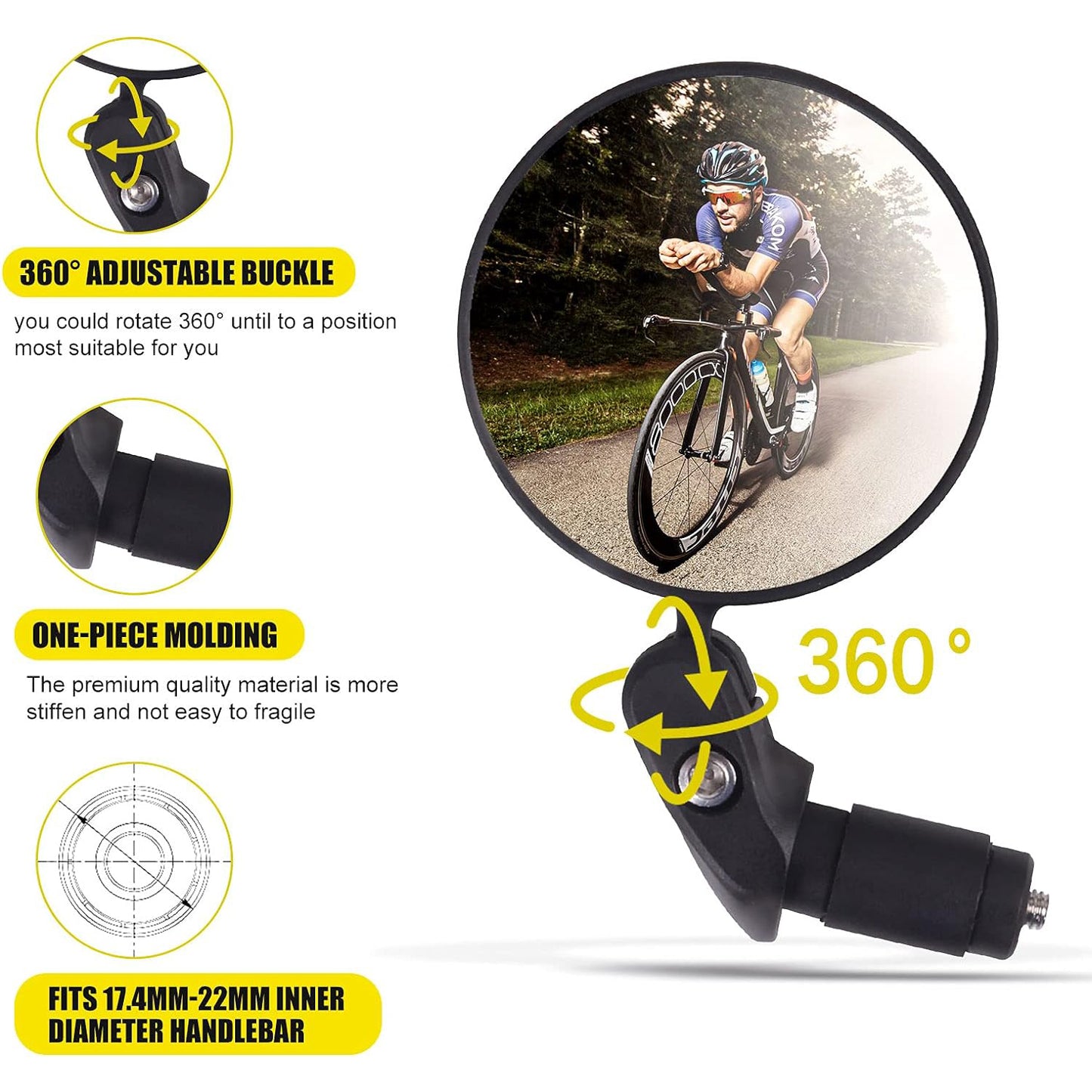 360° Rotatable & Foldable Bar-End Bike Mirror 🚴‍♂️🔍