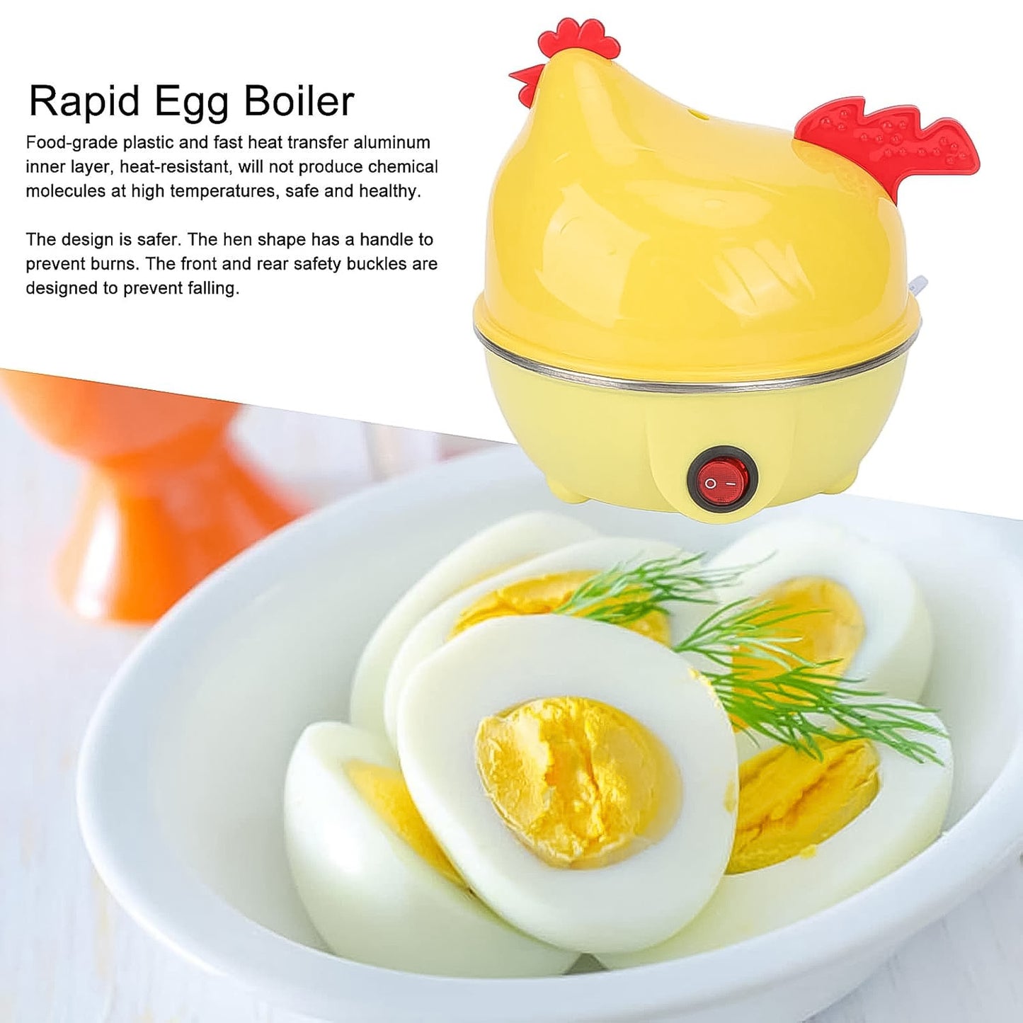 🐣 Electric Egg Boiler – Cute Chicken-Shaped Egg Cooker (1 Pc)