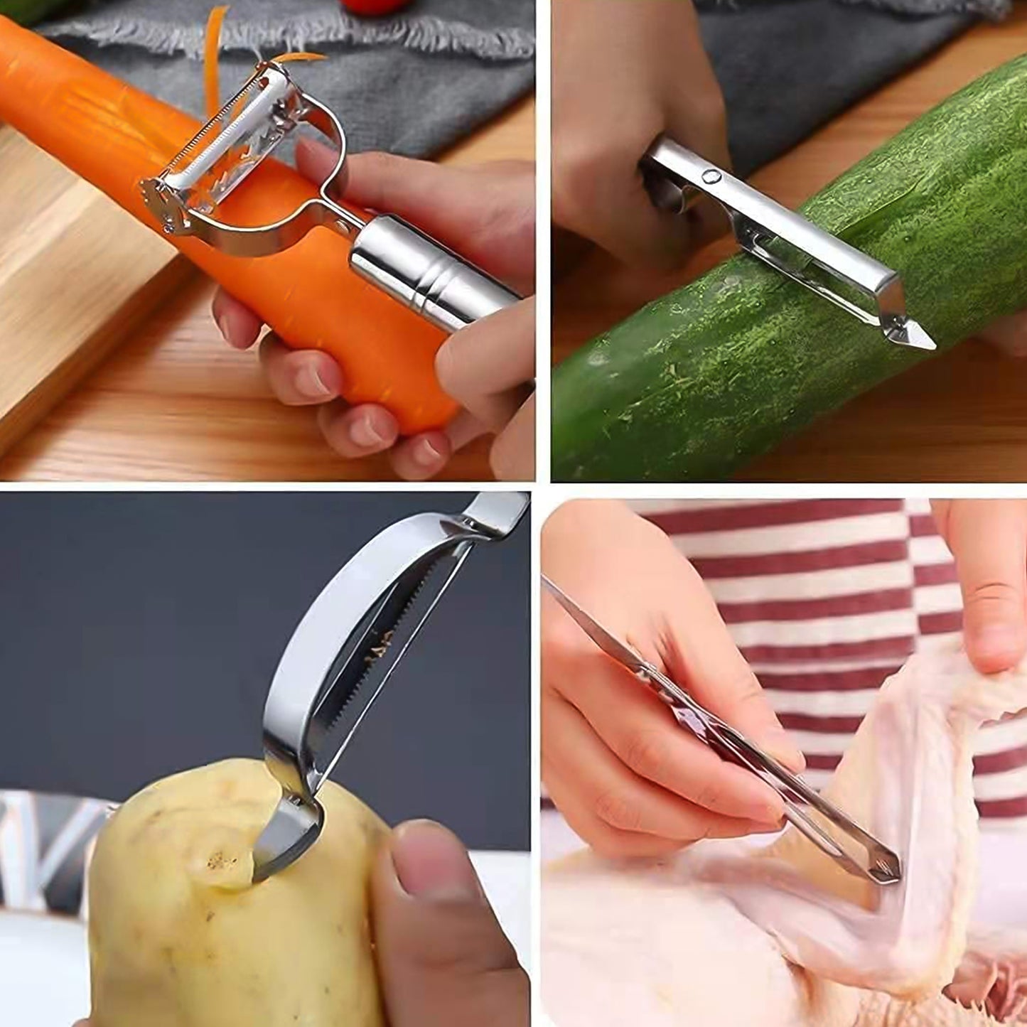 3-in-1 Multifunctional Peeler & Grater Set – Perfect for Fruits & Vegetables