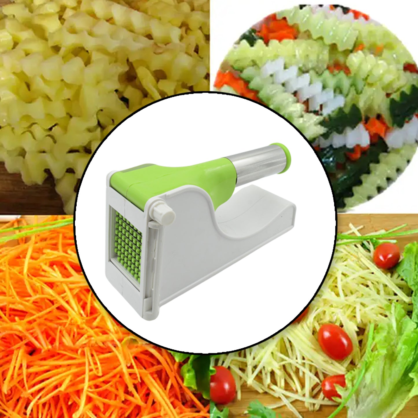 🍟 Virgin Plastic French Fry Chipser – Potato Slicer with Container