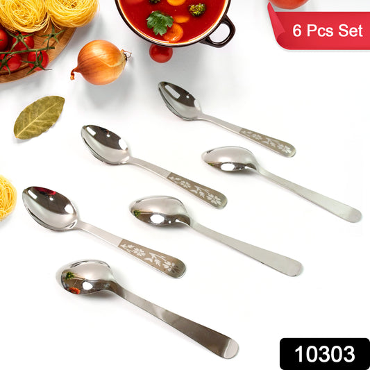 Stainless Steel Table Spoons – Set of 6 | Durable & Elegant 🍽️✨