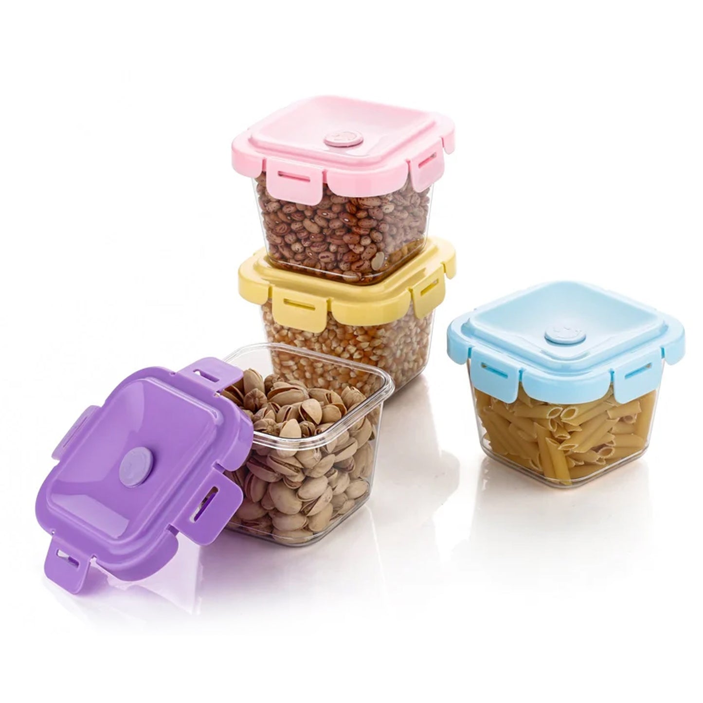 🥡 Plastic Food Storage Containers with Lid – 4 Pcs Set (500 ml)