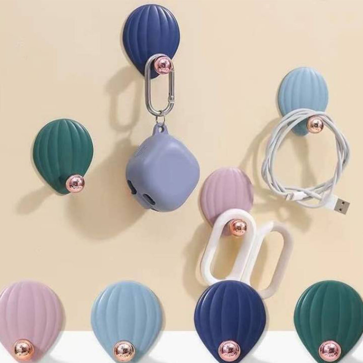 Self-Adhesive Wall Hooks – 4-Piece Waterproof & Stylish Sticky Hooks