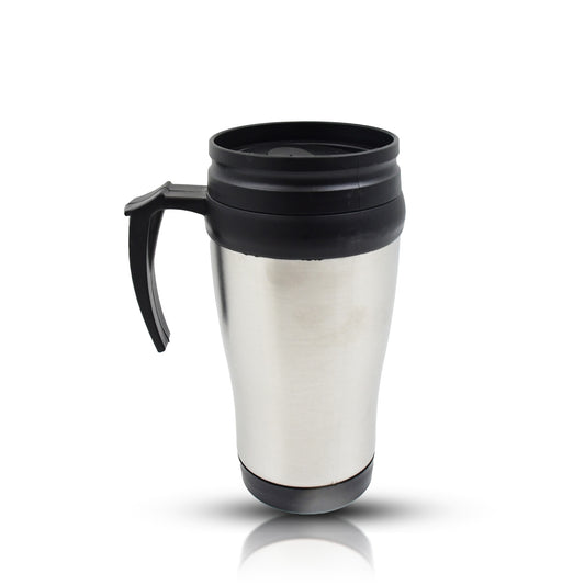 Stainless Steel Vacuum Glass Insulated Coffee Cups with Lid & Handle – Double-Walled Travel Mug