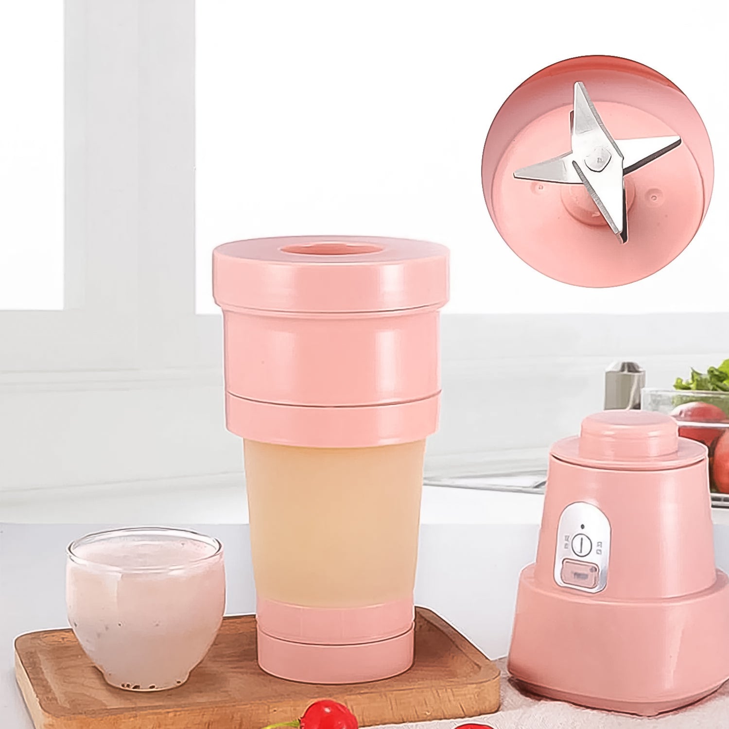 Foldable Electric Juicer | 500ml Portable Blender with 6 Blades