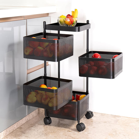 4-Layer Metal Kitchen Trolley with Wheels – Sturdy, Spacious & Multi-Purpose 🚛✨