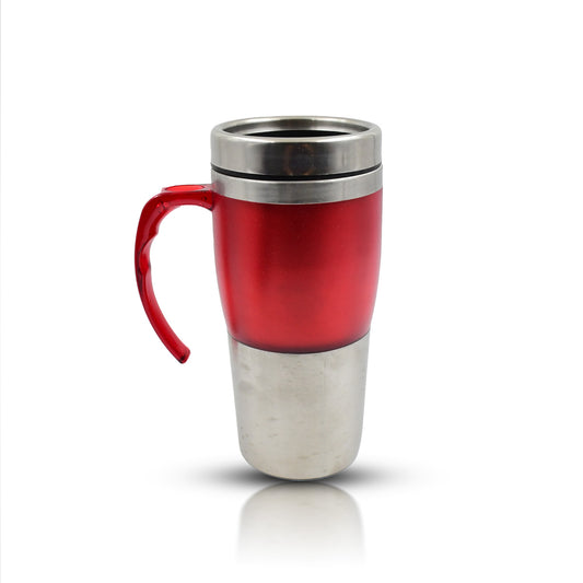 High-Quality Stainless Steel Vacuum Glass Insulated Coffee Cup with Lid & Handle – Double-Walled Travel Mug
