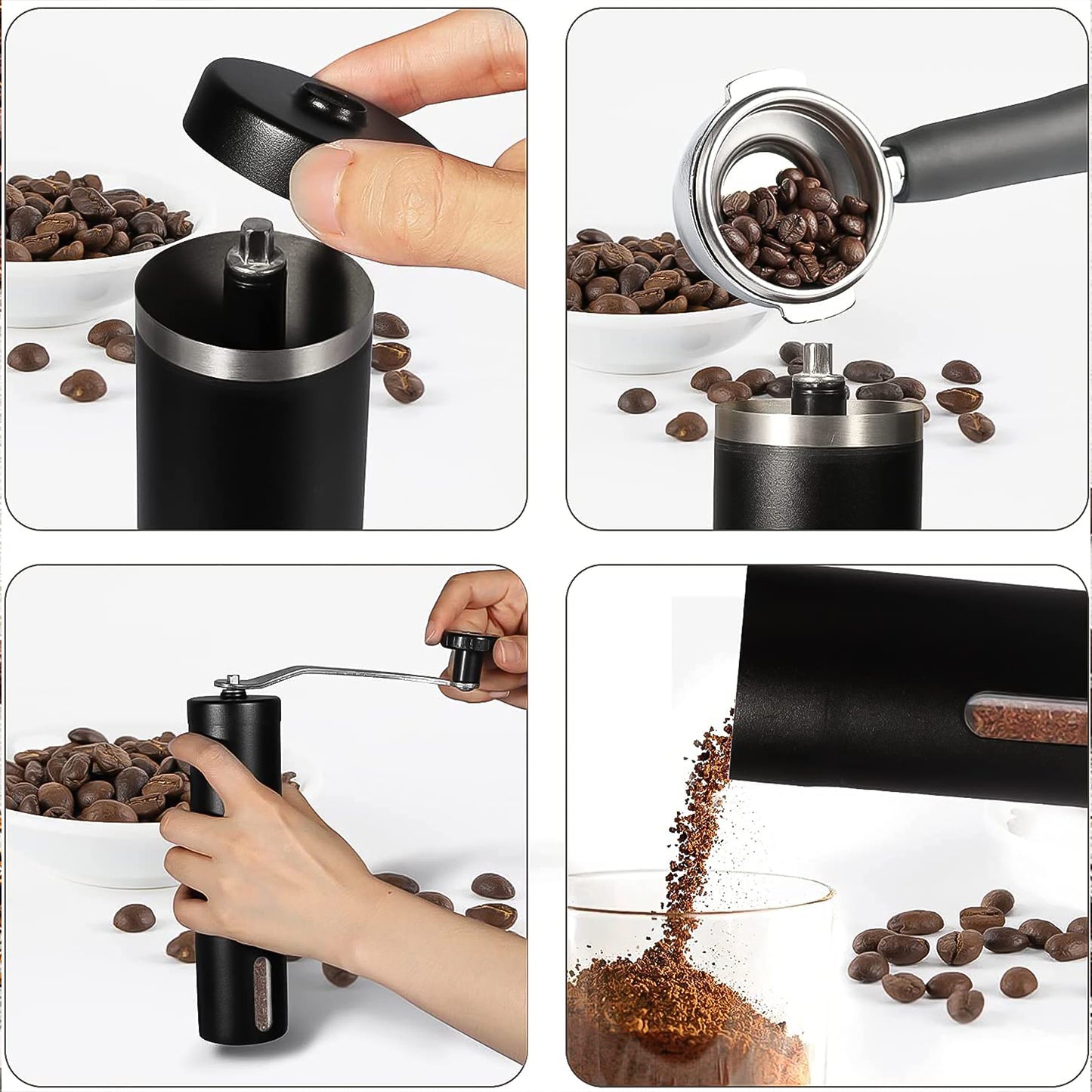☕ Portable Stainless Steel Manual Coffee Grinder – 1 Pc