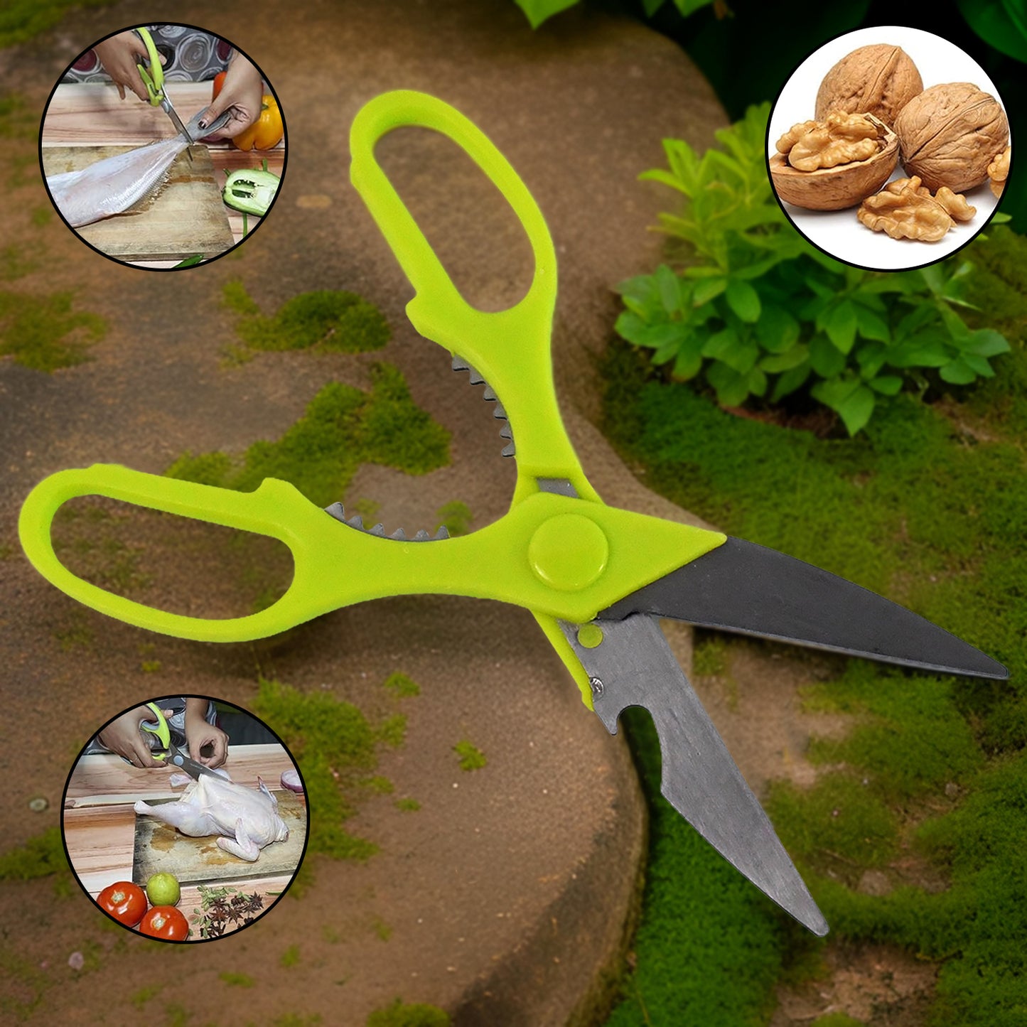 4-Piece Kitchen Cutting Set – Scissors, Peeler, Grater, Slicer & Knife 🔪✨