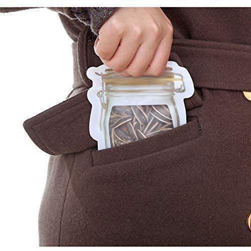 Plastic Transparent Jar-Shaped Stand-Up Pouch with Zipper | Reusable Storage Pouch