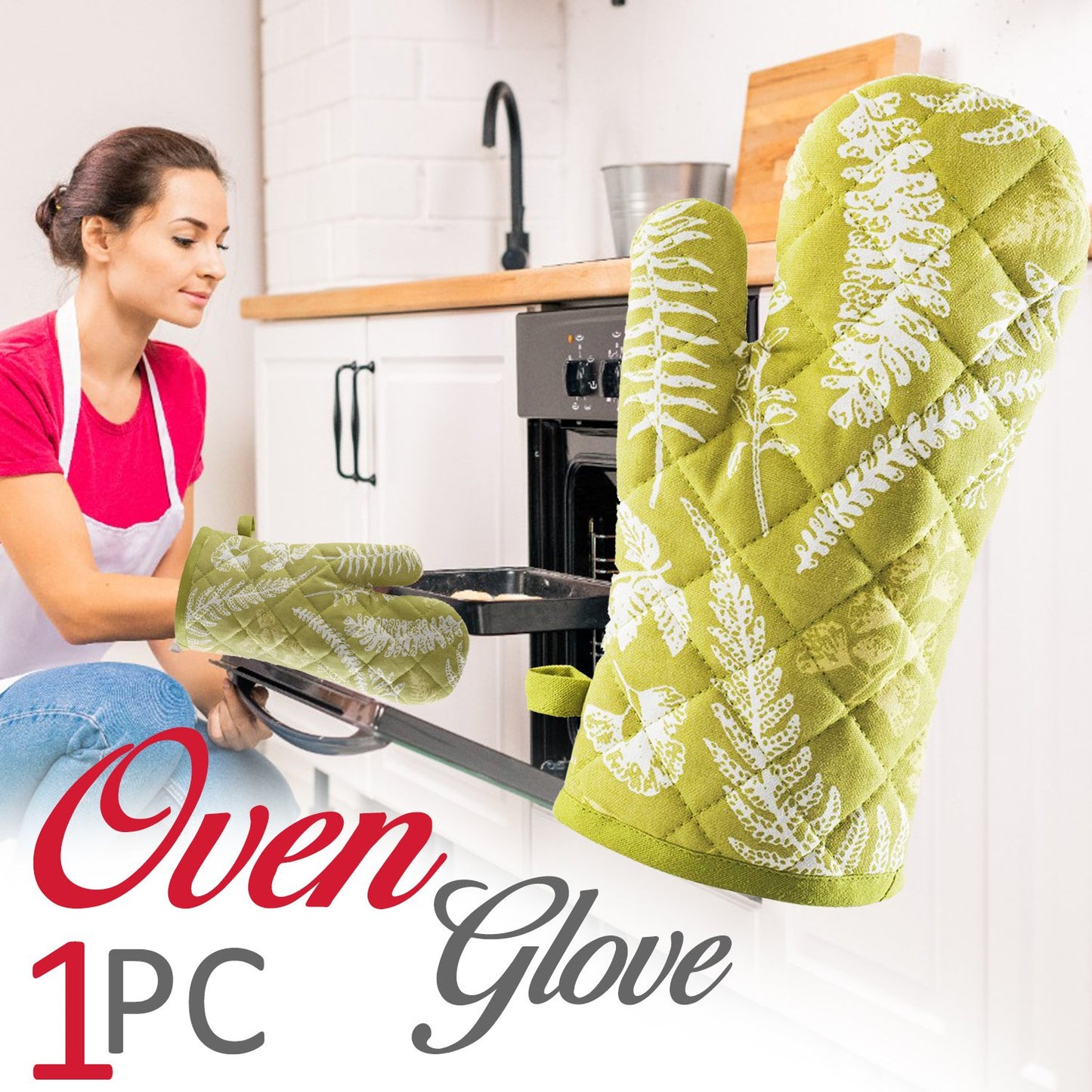 Baking Essential Cotton Padded Heat-Proof Mitts | Microwave & Oven Safety Gloves