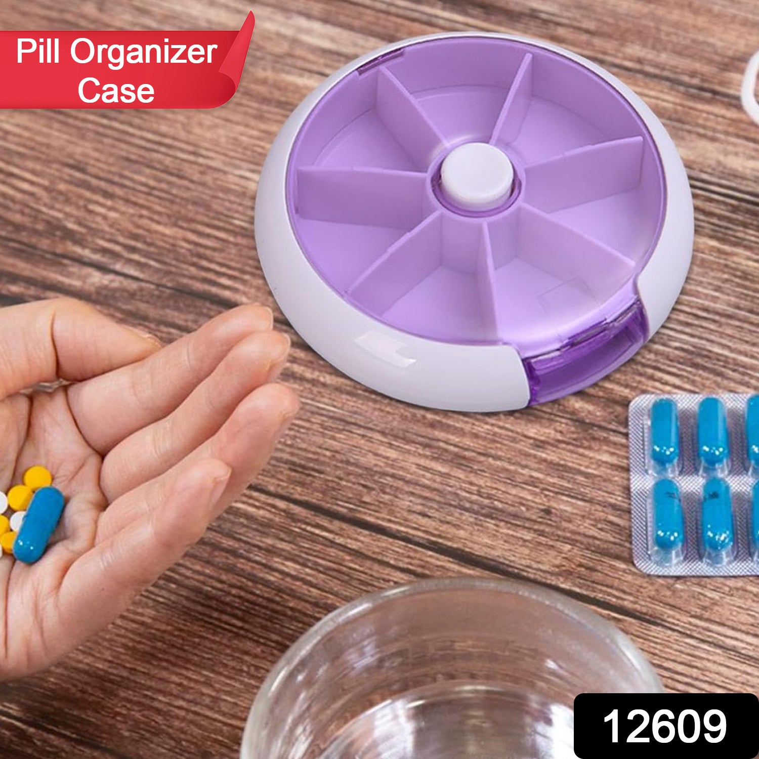 7-Day Rotating Pill Organizer – Cute Fruit Style Weekly Medicine Box with 7 Grids