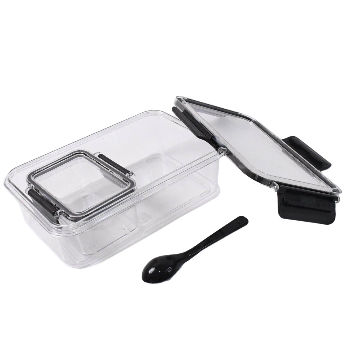 Plastic Kitchen Storage Container Set – 800ml & 250ml with Air-Seal Lock Lid and Spoon