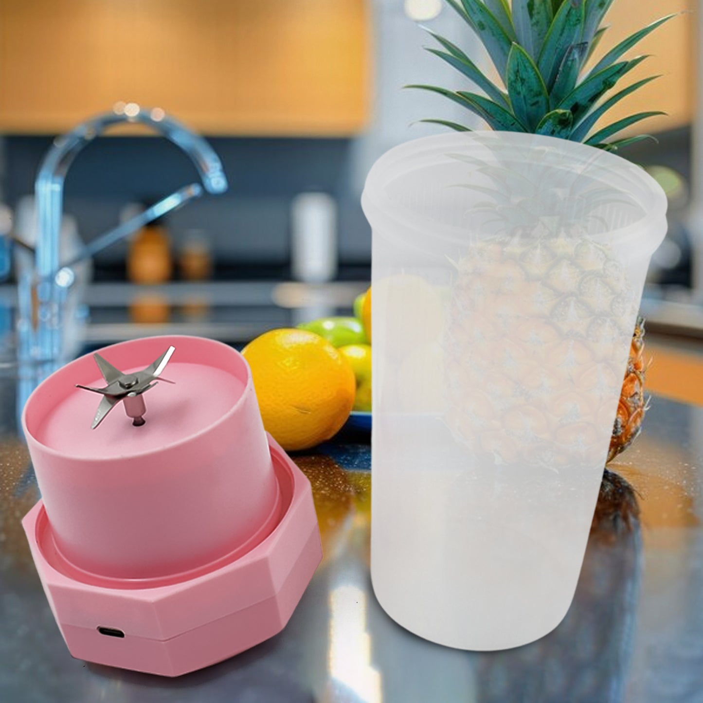 Portable Multifunctional Electric Juicer Cup | 6-Blade USB Juice Maker (350ml)